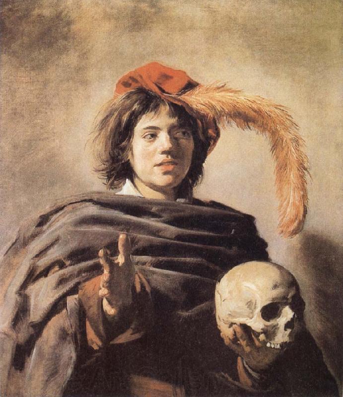 Frans Hals Young man with a skull Spain oil painting art